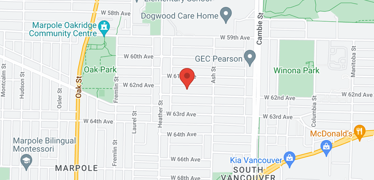 map of 747 W 62ND AVENUE